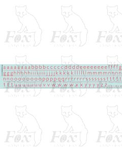 Alphabets in red - Gill Light, 10mm