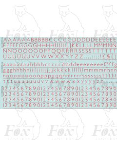 Alphabets in red - Gill Light, 10mm