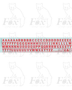 Alphabets in red - Franklin Heavy, 10mm