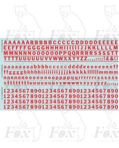 Alphabets in red - Franklin Heavy, 10mm