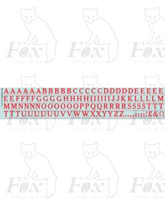 Alphabets in red - Cheltenham Medium, 10mm