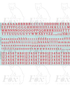 Alphabets in red - Cheltenham Medium, 10mm