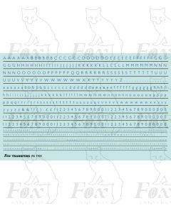 Alphabet in blue - Gill Light, 2mm & 1mm