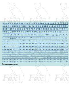 Alphabet in blue - Cheltenham Medium, 2mm & 1mm