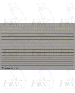 Alphabet in yellow - Gill Light, 2mm & 1mm