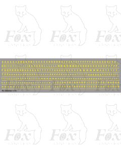 Alphabet in yellow - Franklin Heavy, 3mm