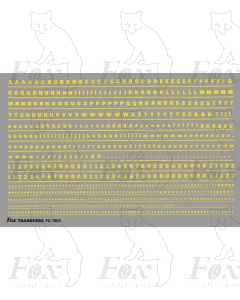 Alphabet in yellow - Franklin Heavy, 2mm & 1mm