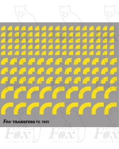 Corners in yellow - Radius Corners, 3 sizes 2.5mm