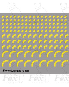 Corners in yellow - Radius Corners, 3 sizes 1.5mm