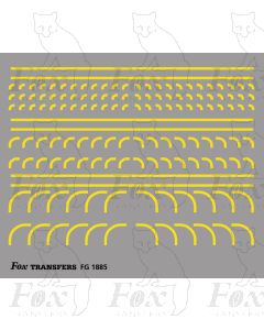 Corners in yellow - Radius Corners, 3 sizes 0.75mm