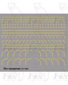 Corners in yellow -  Radius Corners, 3 sizes 0.35mm