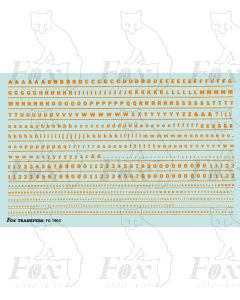 Alphabet in orange - Franklin Heavy, 2mm & 1mm