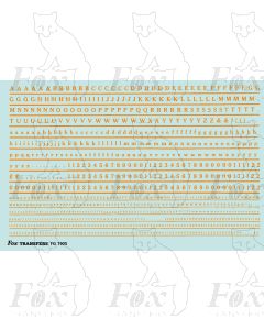 Alphabet in orange - Cheltenham Medium, 2mm & 1mm