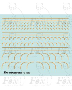 Corners in orange -  Radius Corners, 3 sizes 0.35mm