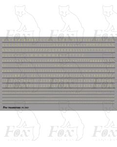 Alphabet in cream - Gill Light, 2mm & 1mm