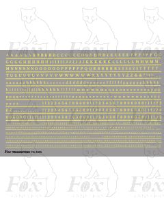 Alphabet in cream - Cheltenham Medium, 2mm & 1mm