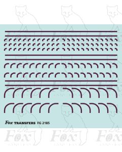 Corners in maroon - Radius Corners, 3 sizes 0.75mm