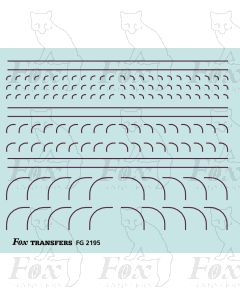 Corners in maroon -  Radius Corners, 3 sizes 0.35mm