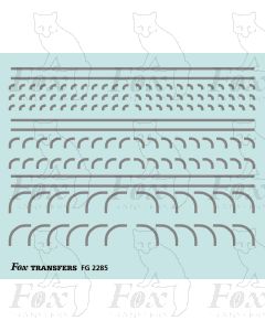 Corners in mid-grey - Radius Corners, 3 sizes 0.75mm