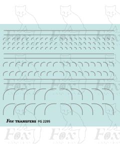 Corners in mid-grey - Radius Corners, 3 sizes 0.35mm