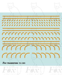 Corners in old gold (burnt ochre) - Radius Corners, 3 sizes 0.75mm