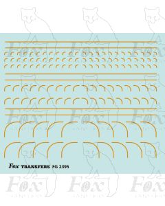 Corners in old gold (burnt ochre) - Radius Corners, 3 sizes 0.35mm