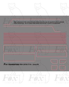 Standard Class 5MT 4-6-0 73XXX or 4MT 4-6-0 75XXX BR1/BR2 Loco Lining Set