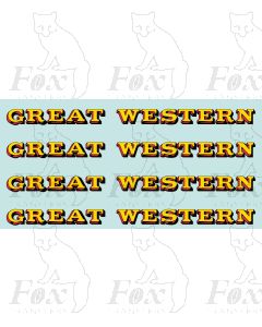 Great Western Locomotive Tender Lettering yellow-red-black
