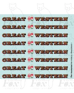 1927-1934 : GREAT (twin shield crest) WESTERN Loco Lettering gold/red