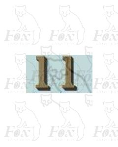 (12.25mm high) Gold/black shadow - 1 pair number 1