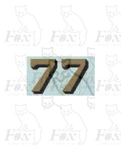 (12.25mm high) Gold/black shadow - 1 pair number 7