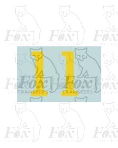 (11.25mm high) Yellow - 1 pair number 1