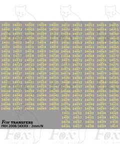 Steam Cabside Numbersets 34001-34110