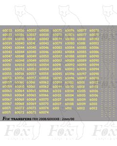 Cabside Numbersets for Gresely A3s