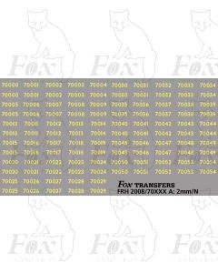 Cabside Numbersets for BR Standards