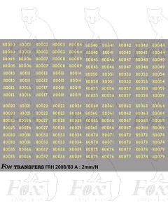 Cabside Numbersets for BR Standards