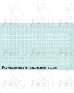 Prototype 10 inch Steam Cabside Numbering