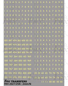 Coaching stock rake set numbering and numbersets - off white