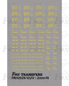 BR GUV (General Utility Van) - LETTERING AND NUMBERING