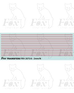 Twin Red Boiler Banding/Cylinder Cover Lining - LNWR & BR