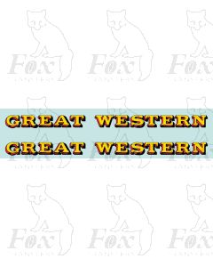Great Western Locomotive Tender Lettering yellow-red-black