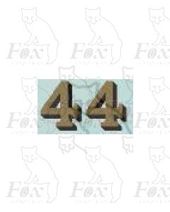 (12.25mm high) Gold/black shadow - 1 pair number 4