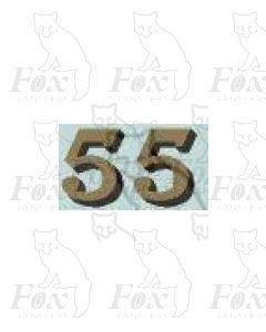 (12.25mm high) Gold/black shadow - 1 pair number 5