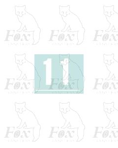 White numbers - 10mm high - 1 pair number 1