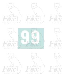 White numbers - 10mm high - 1 pair number 9