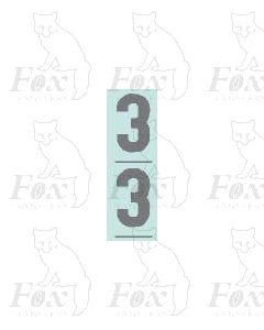 Silver 19mm high - 1 pair number 3