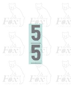 Silver 19mm high - 1 pair number 5