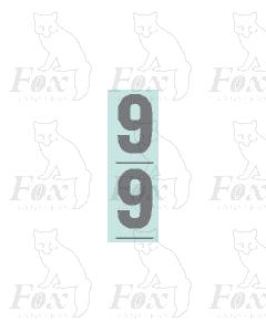 Silver 19mm high - 1 pair number 9