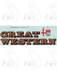 1927-1934 : GREAT (twin shield crest) WESTERN Loco Lettering gold/red