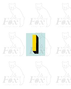 Yellow with black shadow, 15.5mm high including shadow 1 x number 1